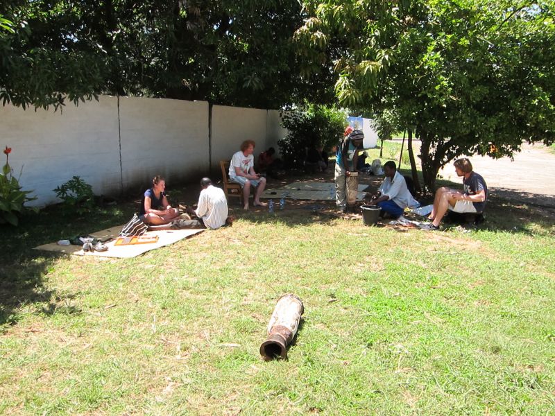 Artisans set up outside