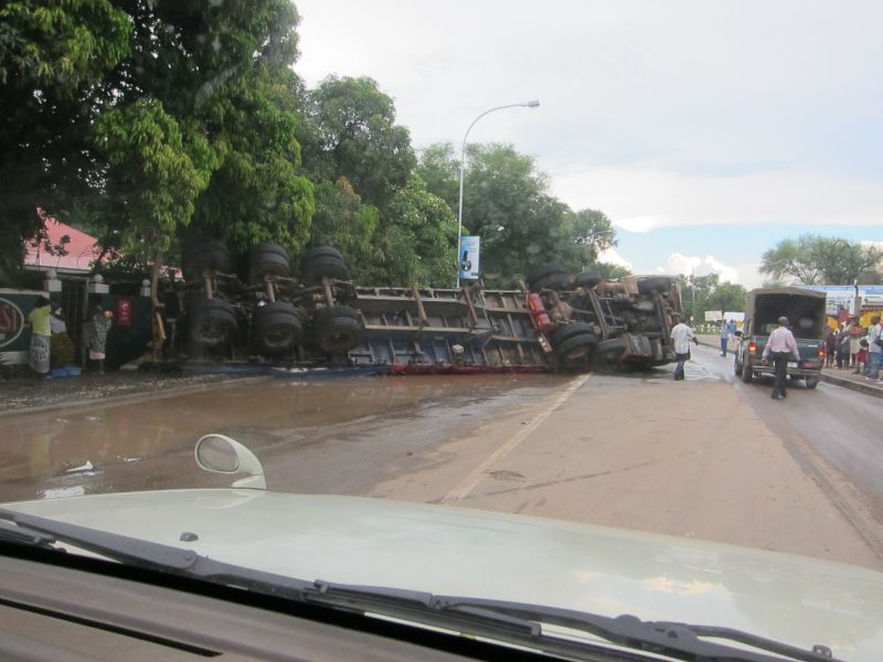 Flipped Truck