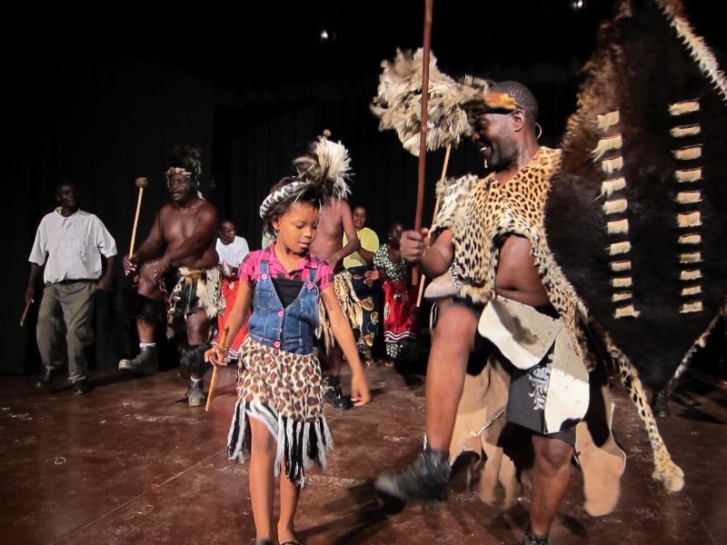 Girl dancing with Ngoni