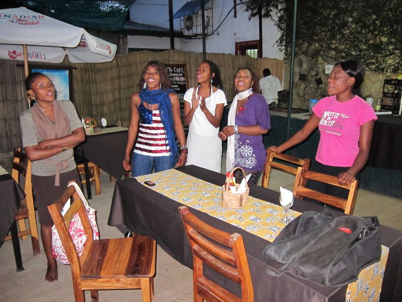 Girls singing for Valentines