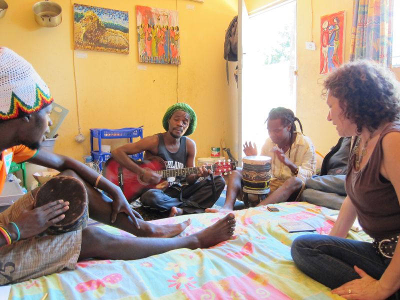 Zig Zag's studio playing music
